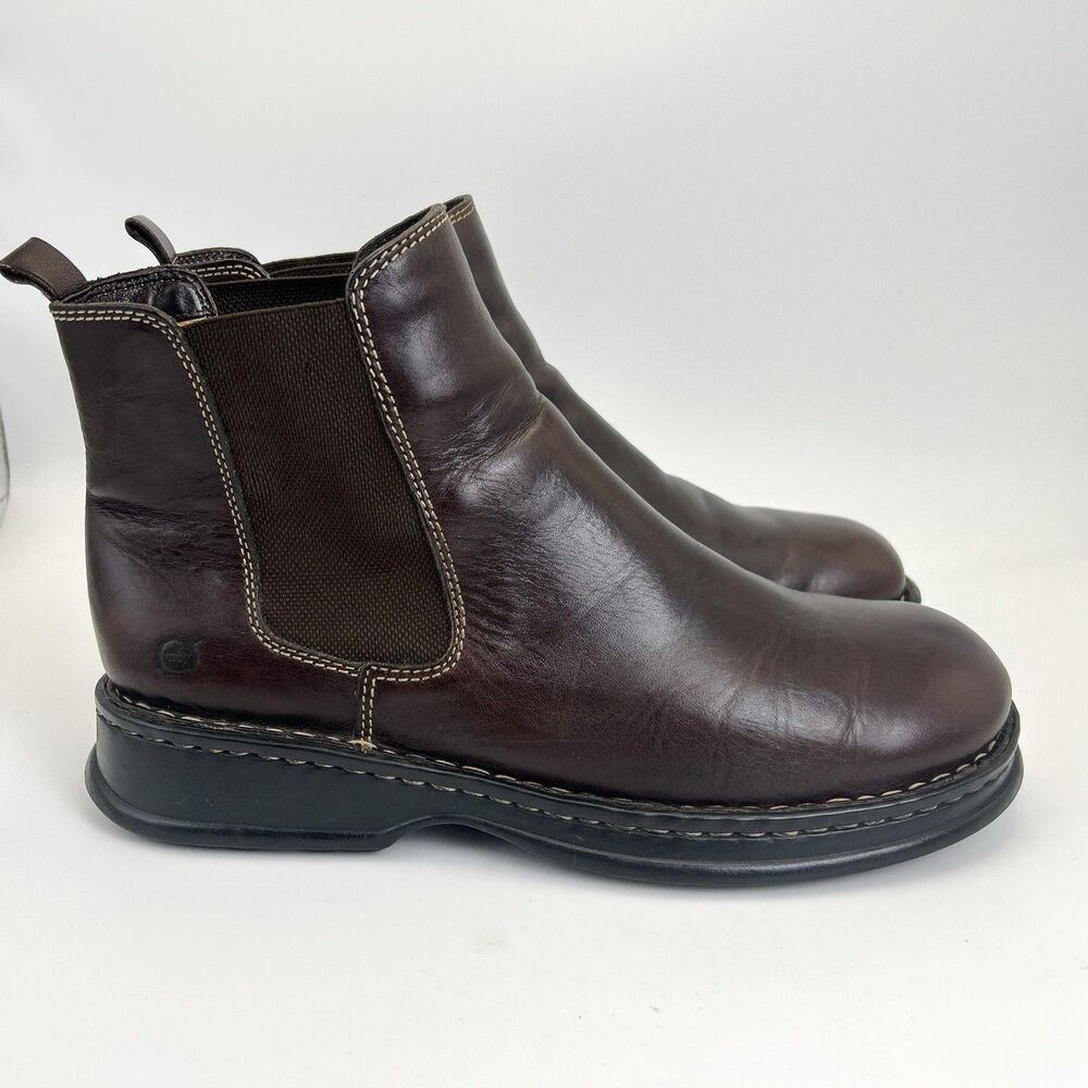 Born Chelsea Boots Womens Sz 11 EU 38 Brown Leather Slip On Comfort Ankle Bootie - Picture 1 of 8